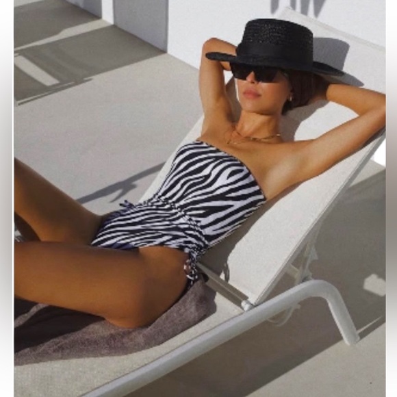 Aexae Other - AEXAE Australia Zebra Strapless High Cut Swimsuit Large New